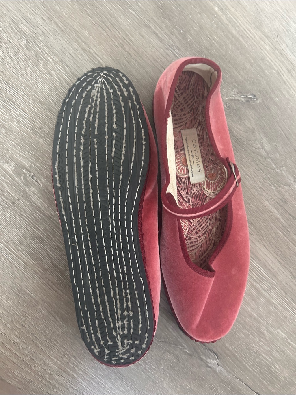 Cayumas Rose Pink Velvet Mary Jane Flats — image 5 of 5